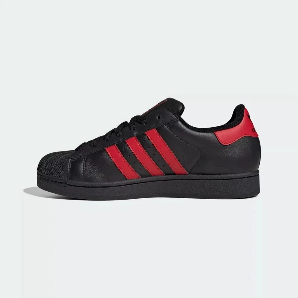 [JQ2309] Adidas Men's SUPERSTAR II Core Black/Better Scarlet *NEW* - Image 2 of 4