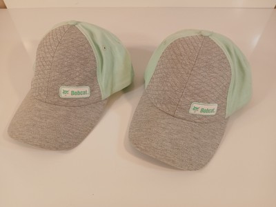 2 Bobcat Patch Trucker Hat Cap Strapback Gray & blue 1 New 1 Excellent Condition