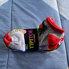 Tiptoe Kids Low Cut Ankle Socks 10 Pairs Multicolor Mixed Pattern Cotton