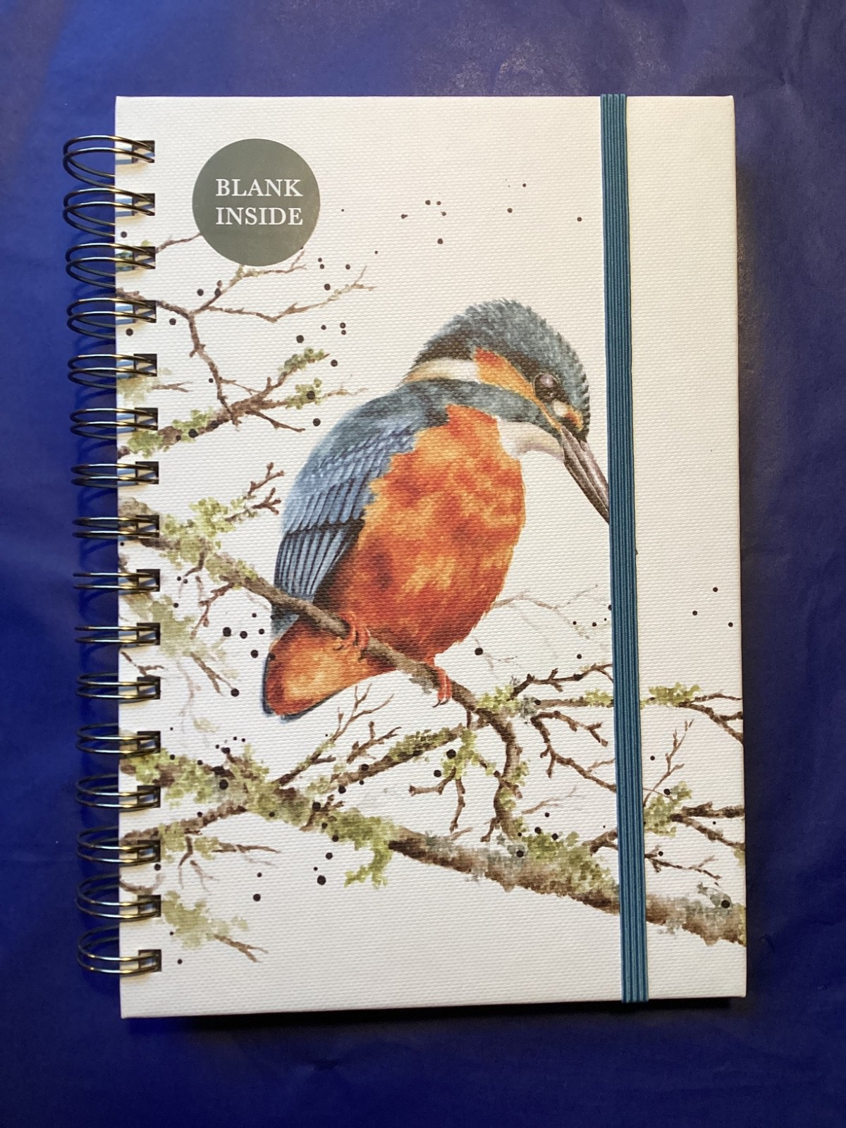 wrendale spiral notebook ,blank, KINGFISHER “Pond dipping”