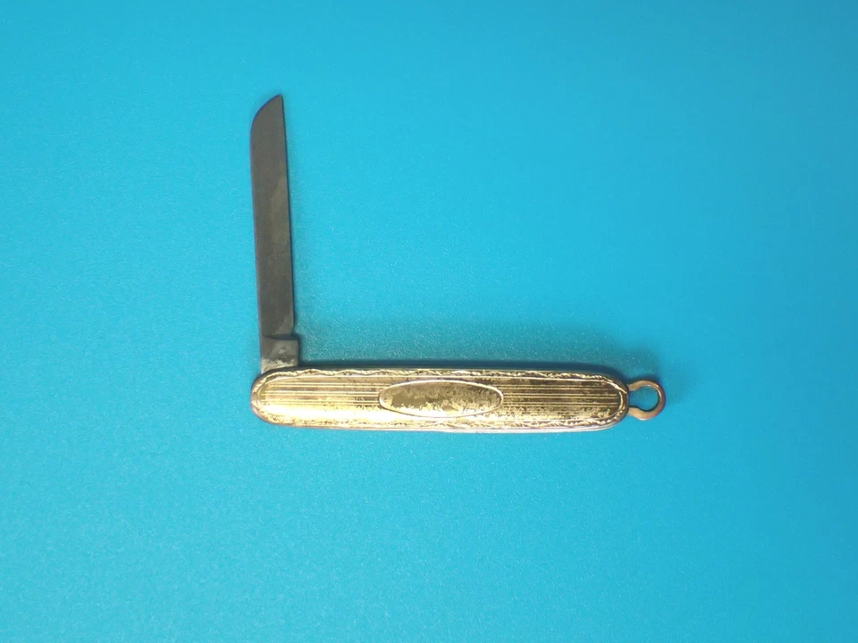 Navaja de bolsillo vintage tono dorado Foto 4 de 4