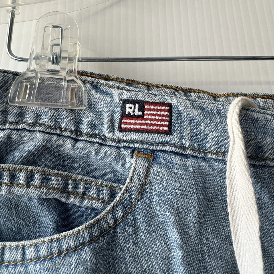 Vintage Polo Ralph Lauren Jeans Company Jean Drawstring Shorts Womens 2 Blue - Image 3 of 4