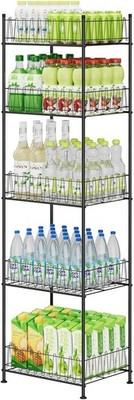 5 Tier Water Bottle Storage Rack Freestanding Metal Water Bottle Holder Shelf...
