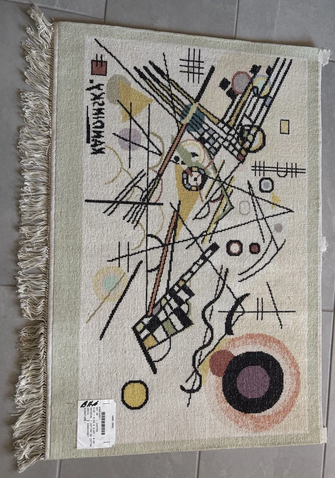 "Tapiz alfombra Wassily Kandinsky 24""x36"" RARA de colección" Foto 2 de 4