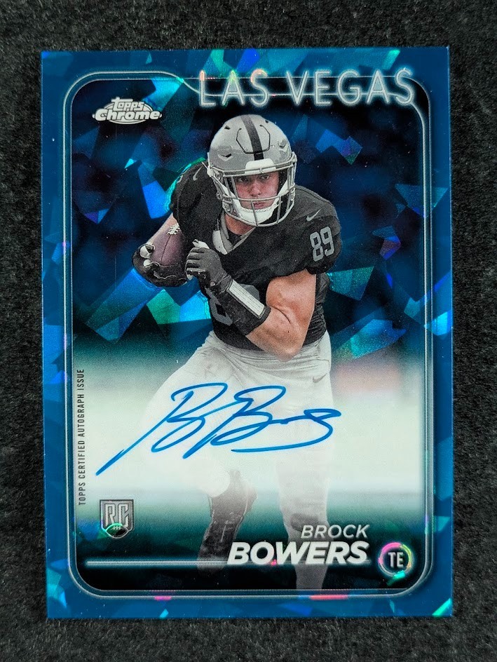 2024 Topps Chrome Football BROCK BOWERS RC Auto Sapphire Variation SP #RA-BBO