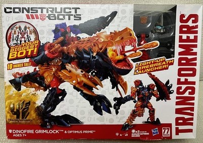 Transformers Construct Bots Dinofire Grimlock & Optimus Prime Hasbro NEW 77 pcs