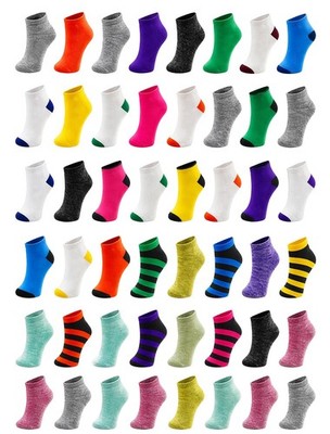 Winterlace 48 Pairs Womens Low Cut Ankle Socks, Comfortable Lightweight Breat...