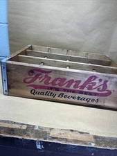 Vintage Frank's Beverages Soda Bottle Wood Wooden Crate Box Philadelphia PA