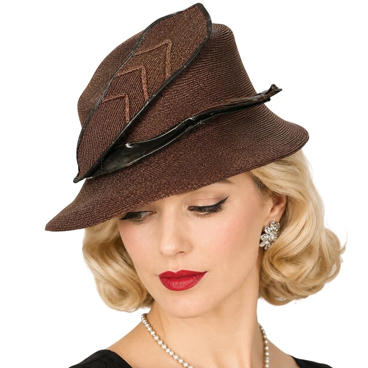 Cloche Brown Vintage Hats for Women 1930s Decade for sale | eBay display picture 1