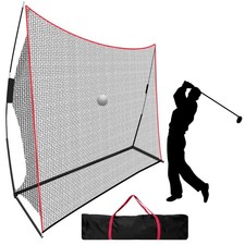 10x7 ft Golf Hitting Practice Net, w/ Carry Bag, Balls Tees for Backyard
