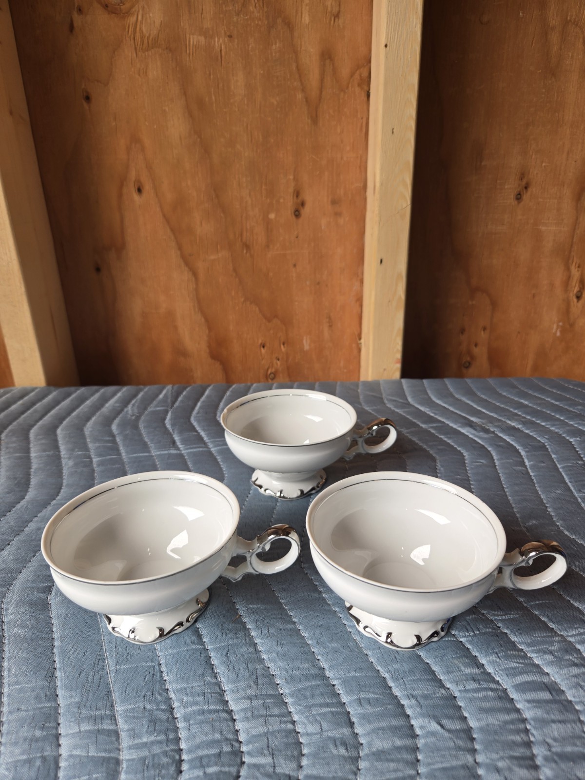 Lot Of 3 Vintage Mikasa Marlboro Premiere China Footed Tea Cup 9267  *READ*