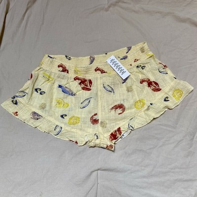 Urban Outfitters Out From Under Lilly Shirred Ruffle Micro Shorts