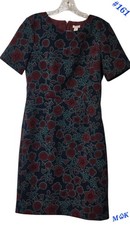 J. Crew Dress Sheath Size 8 Short Sleeve Ponte Multicolor Floral knee-length 