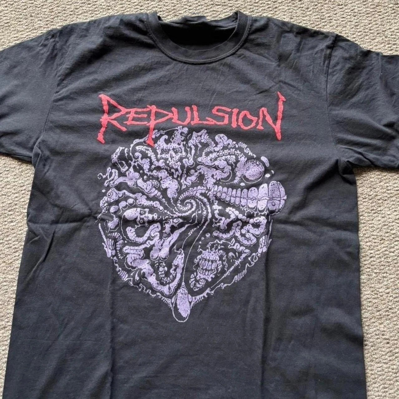 Rare Repulsion metal band t-shirt, remake black tee, unisex 100% cotton  BL1455