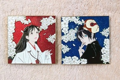 Noragami Yato & Hiyori Enamel Pin Set  - Anime Badge Bishamonten Ebisu  Yukine