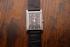 Vintage Seiko Slim Tank Men Black Dial Black Leather Dress Watch