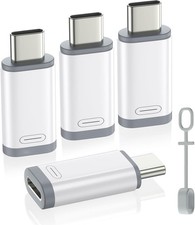 MoKo Lightning to USB C Adapter 4Pack, NOT for 4 Pack, White Gray