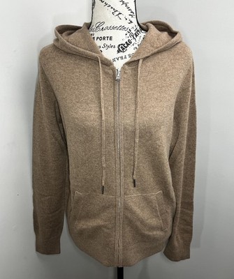 Quince Mongolian Cashmere Full Zip Hoodie Womens  XS Teak Sweater Capsule Luxury