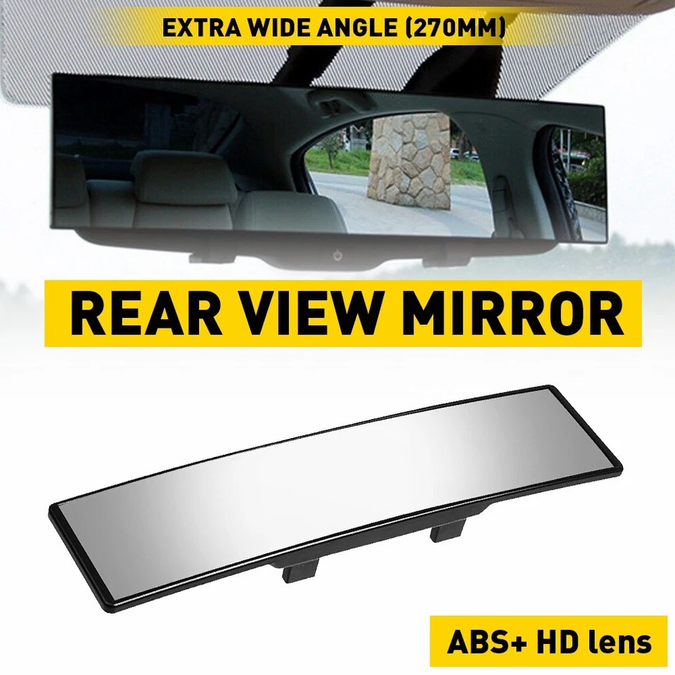 Espejo retrovisor universal gran angular curvo interior clip coche camión 270 mm Foto 4 de 4