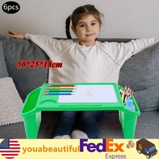6Pcs Children Kids Lap Desk With Side Pockets Multipurpose Activity Dining Table