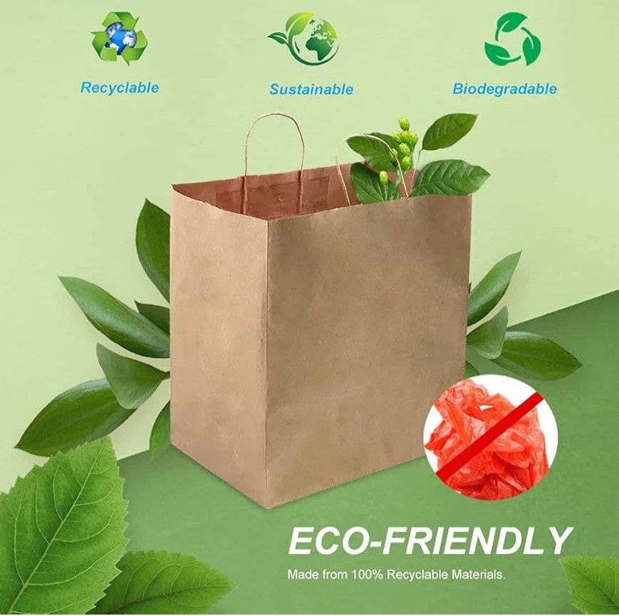 Kraft Paper Bagsr 50Pcs 14x10x15.75 Ultra Wide Large Paper Gift Bags with Han... - Image 4 of 4