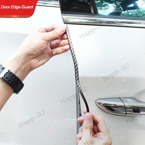 Carbon Fiber Car Door Edge Guard U Shape Trim Seal Protector Strip Black 5M - Afbeelding 4 van 11