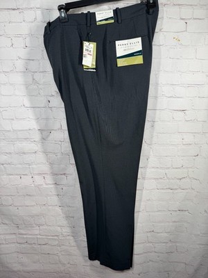 NEW PERRY ELLIS Mens Gray MODERN FIT STRETCH Business Dress Pants Slacks 40x32