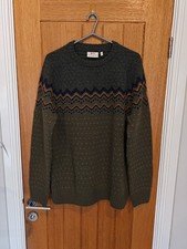 Fjallraven Men's Ovik Knit Sweater. Size Medium. Laurel Green / Deep Forest.