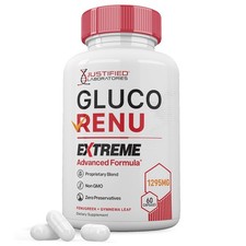 Justified Laboratories Gluco Renu Extreme 1295MG Glyco Support 60 Capsules