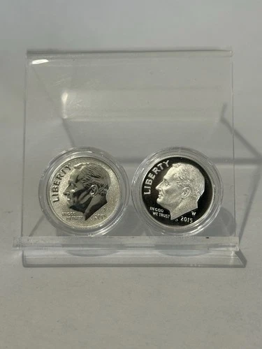2015-P Reverse Proof Dime & 2015-W Proof Dime, 90% Silver, March Of Dimes