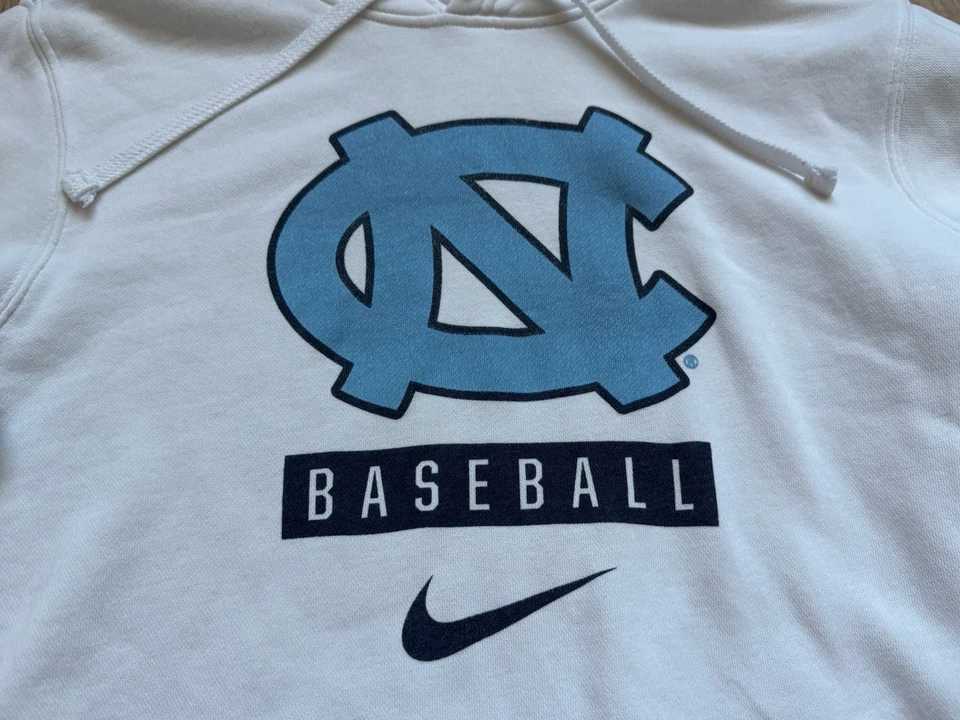 Nike North Carolina Tar Heels Baseball Hoodie Small White Sweatshirt - Image 2 of 4