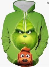 Grinch  Max Mens Womens Green Christmas hoodie Pullover Hooded with Pocket New