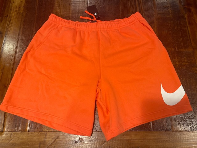 nike orange fleece shorts