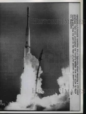 1960 Press Photo A Thor-Able rocket launch carries satellite for weather photos