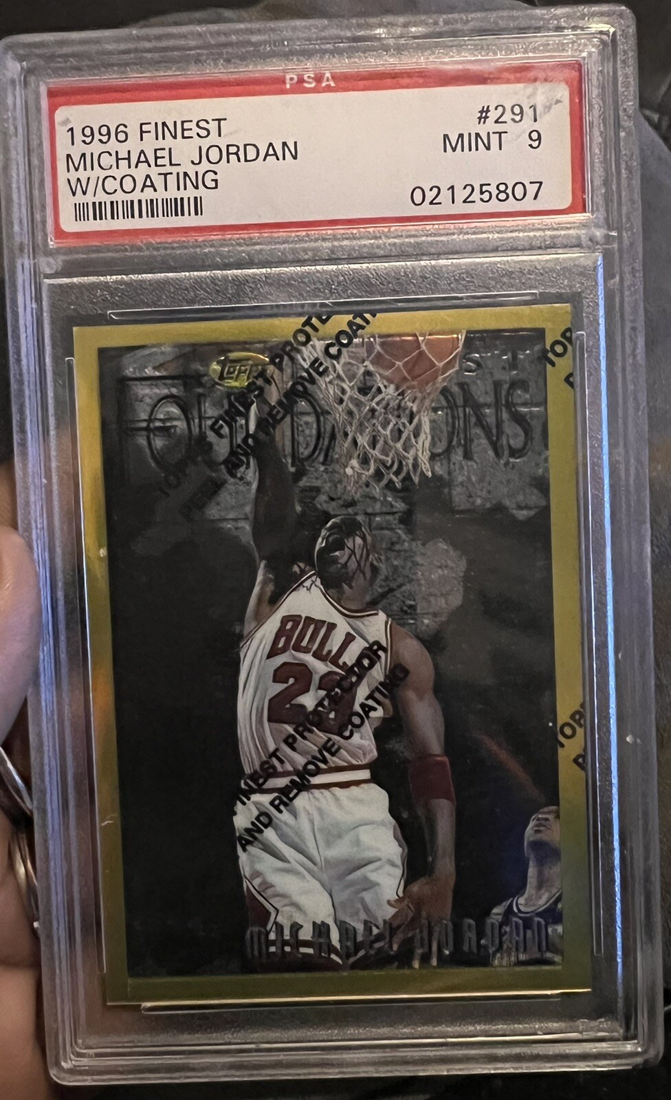 1996-97 Topps Finest #291 Michael Jordan w/ Coating PSA MINT 9