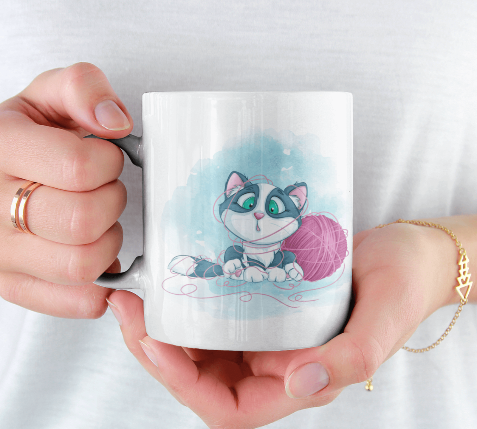 Mittens the Kitten Funny Humorous Novelty Cat Mug Tea Coffee Cup Drinking Gift