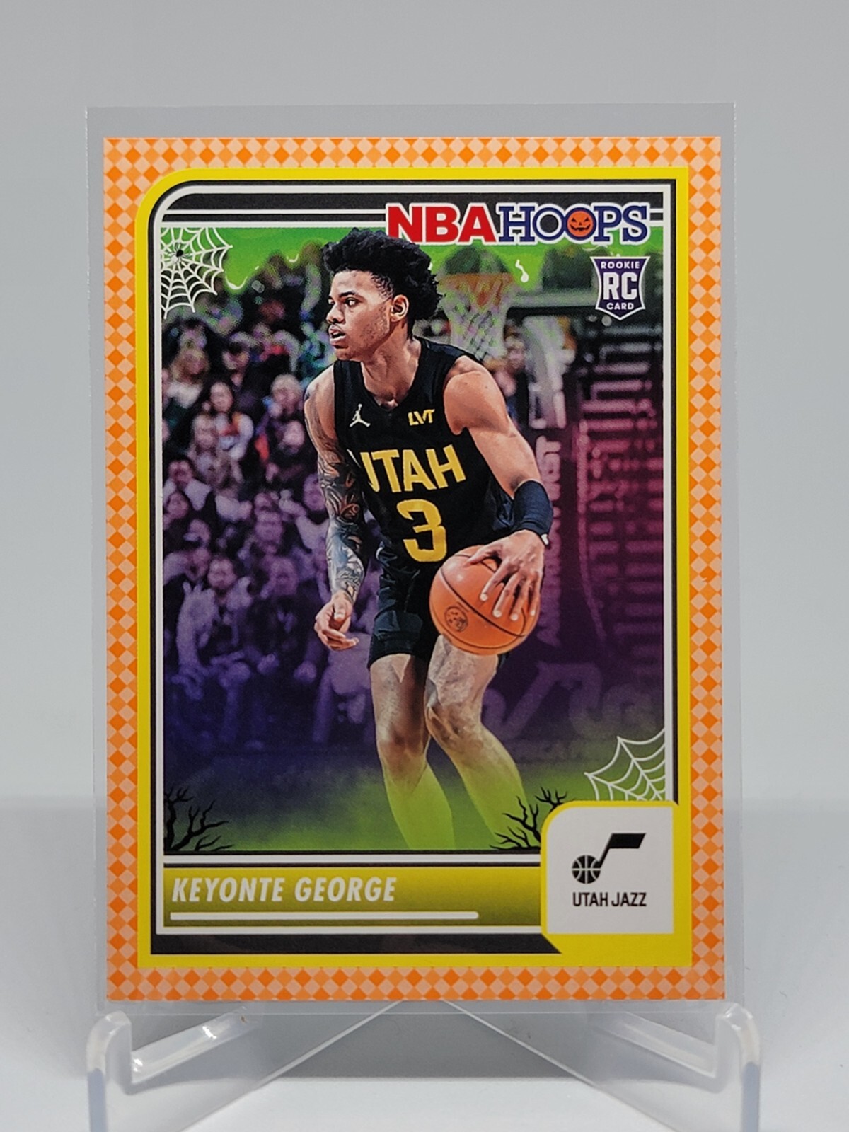 KEYONTE GEORGE 2023-24 Haunted Hoops #98 Rookie RC Orange Halloween Jazz F4E