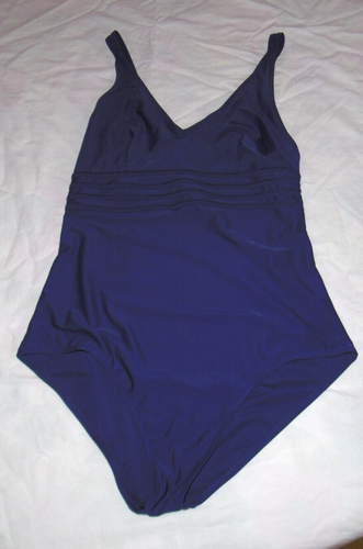 Maillot De Bain 1 Pièce Gottex - Taille 40, Bleu Et Blanc, Motif Abstrait, Neuf Avec étiquettes