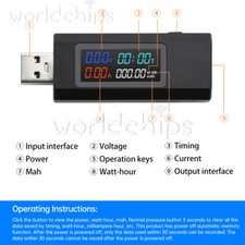 6 In 1 USB Tester Current Voltage Meter Power Voltmeter Ammeter Capacity Tester