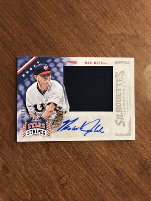 Max Wotell 2015 USA Baseball Stars Silhouettes Jersey Auto #73 New York Mets /99