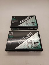 Lot of 2 Maxell 120 GX-MP Videotape Cassettes-8mm-Black Label Metal Particle NEW