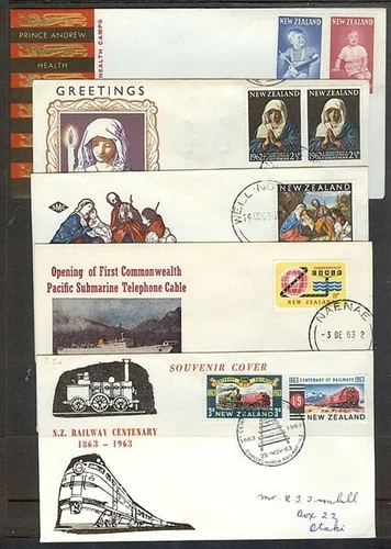 NEW ZEALAND FDC’s x10 DIFFERENT 1961/64 (ID:FG05)