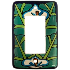 TalaMex Mexican Ceramic Wall Plate Lily GFI/Rocker Switch Plate