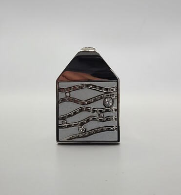 Purse Table Hook Handbag Hanger Enamel White Square With Crystal Rhinestones