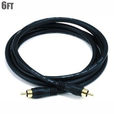 6FT RCA Digital Coax Coaxial Audio Video Cable Composite Subwoofer Cable Cord