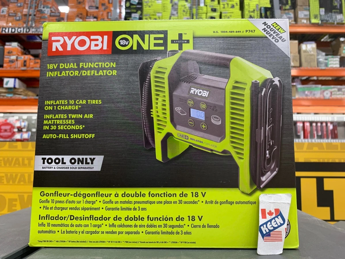 RYOBI Gonfleur/dégonfleur à double fonction 18V ONE+ (outil seulement)