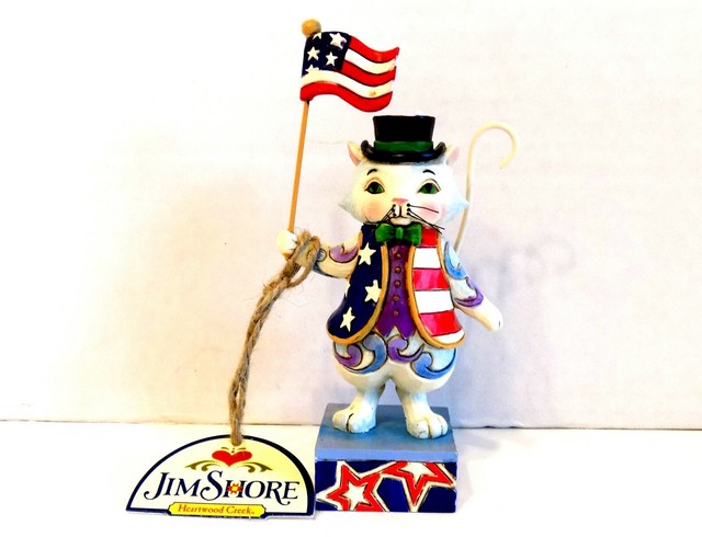 Jim Shore Freedom Fur Ever Patriotic Cat 4th of July Figurine 4036235 Heartwood for sale online