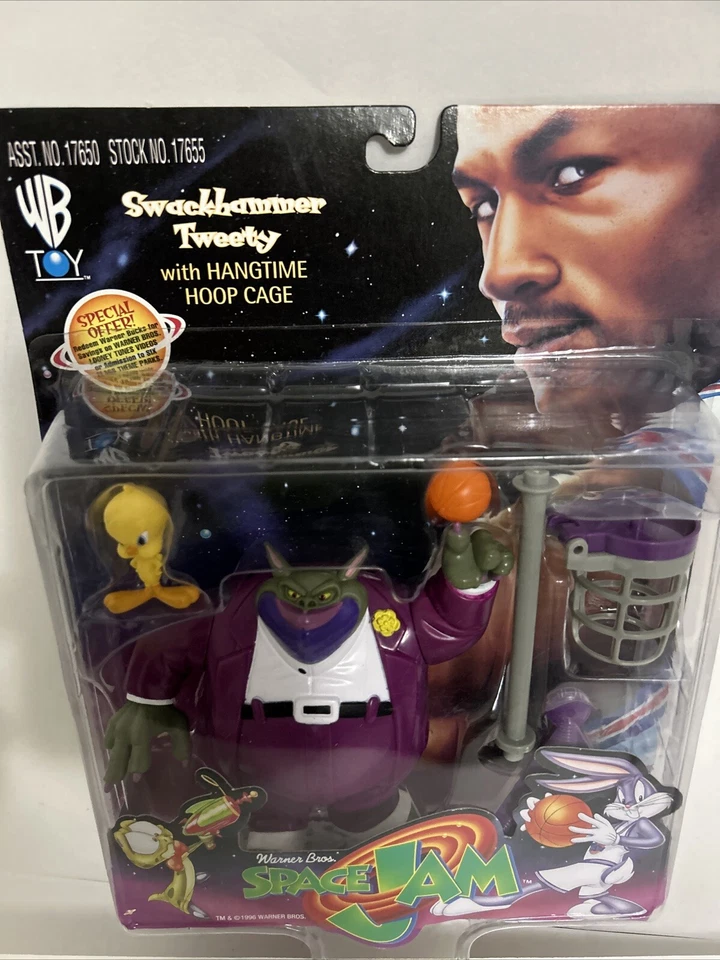 Figura de acción Michael Jordan Space Jam 1996 Swackhammer Tweety sellada Foto 2 de 4