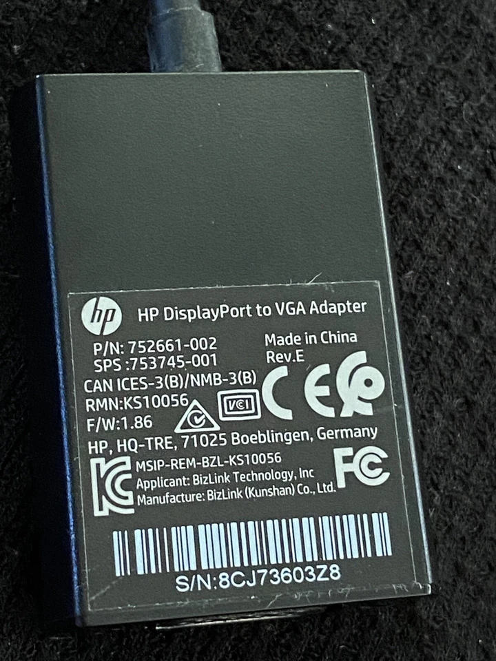 OEM HP DisplayPort to VGA Adapter to VGA Video Resolution Enhance Graphics NWOT - Image 3 of 4
