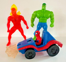 A33 McDonalds Happy Meal Toys 1996 MARVEL Super Heros LOT spiderman HULK Torch